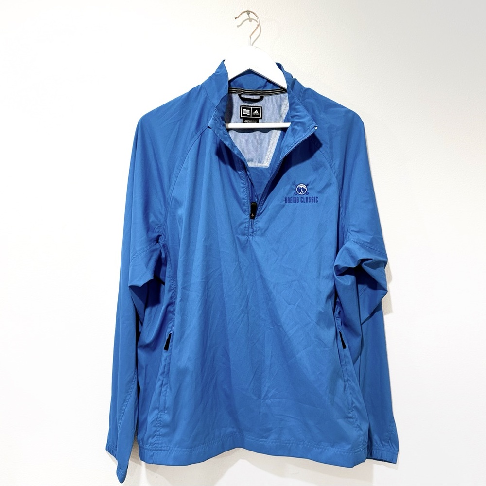Adidas Boeing Classic Windbreaker Quarter Zip Jacket Blue Men’s Employees Medium